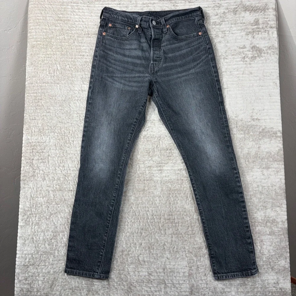 Levis 501‎ Skinny Jeans Mens 29x30 Faded Black Denim 29502-0248
